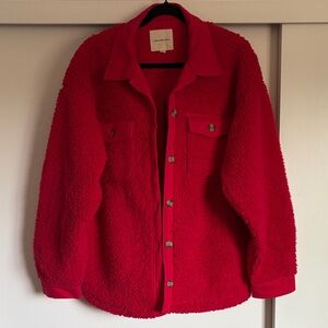 Thread & Supply Vibrant Red Sherpa Jacket